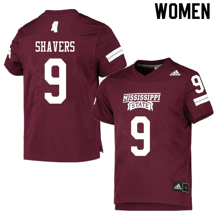 Women #9 Tyrell Shavers Mississippi State Bulldogs College Football Jerseys Sale-Maroon
